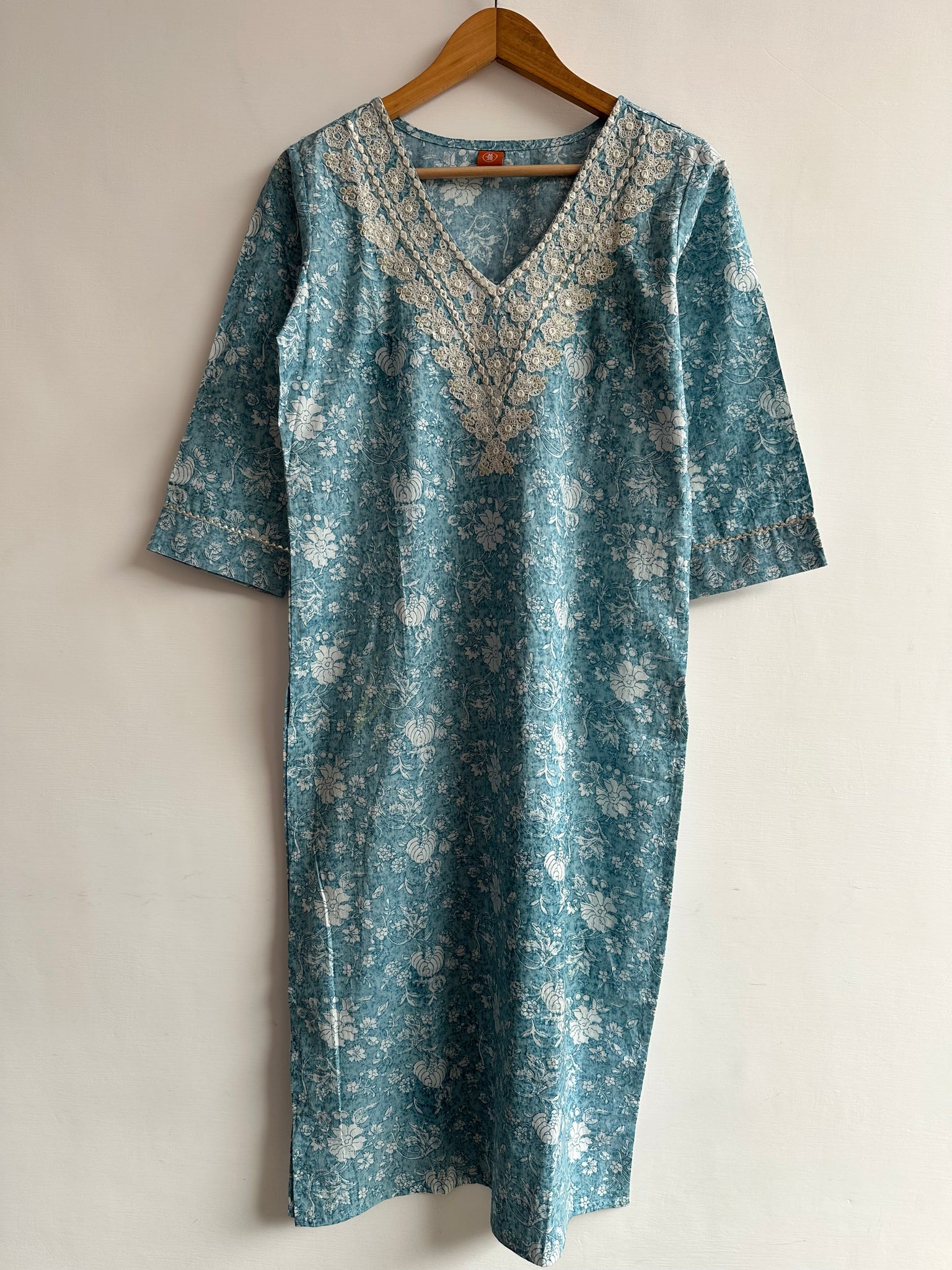 Floral Kurta set in blue