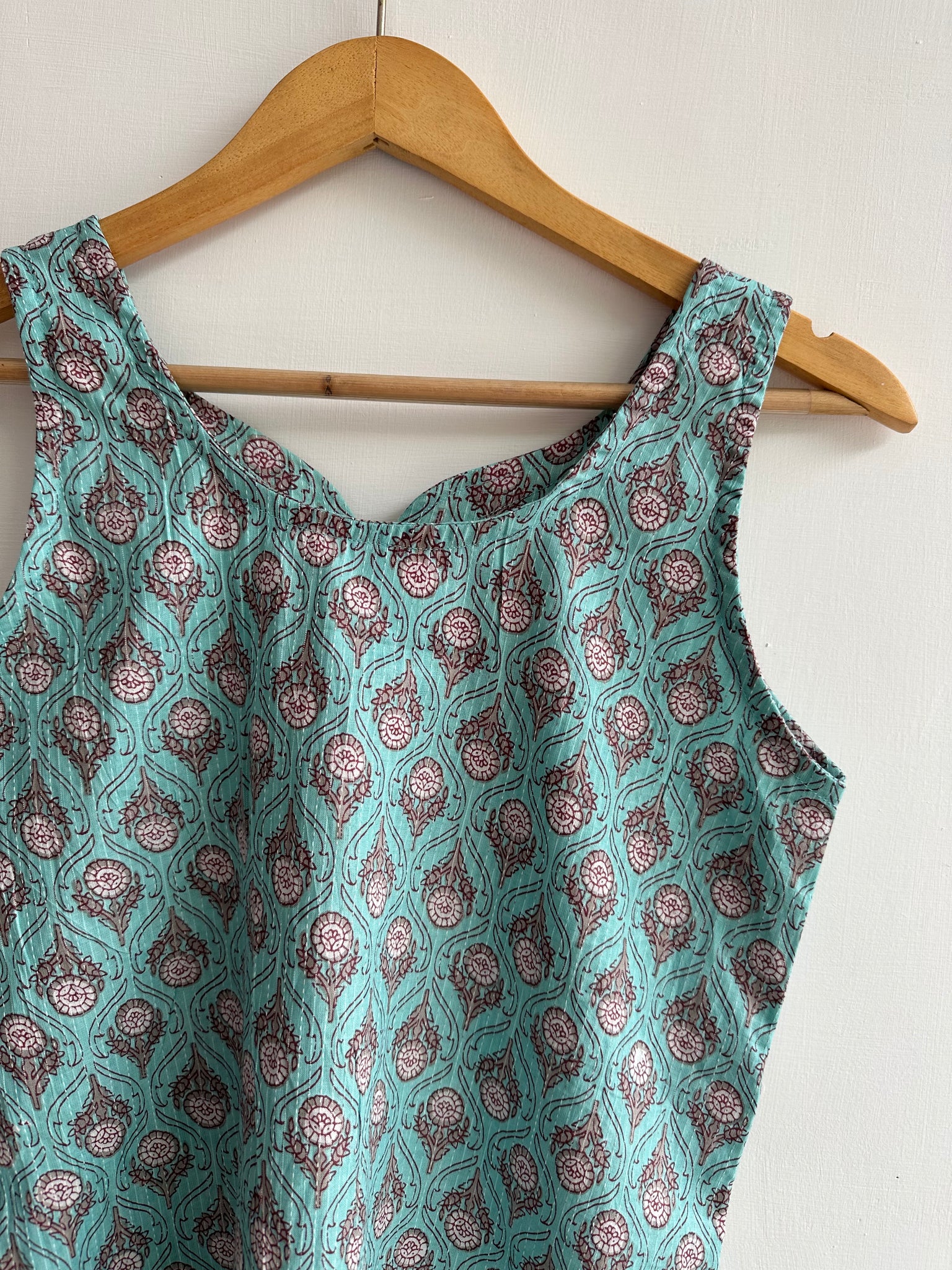 Sleeveless kurti (kantha fabric)