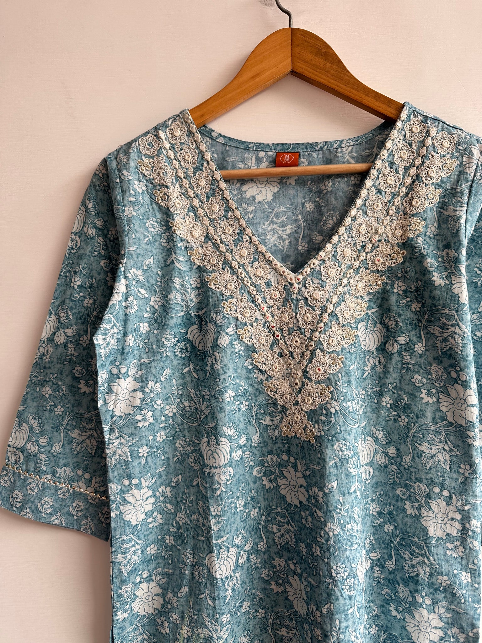 Floral Kurta set in blue