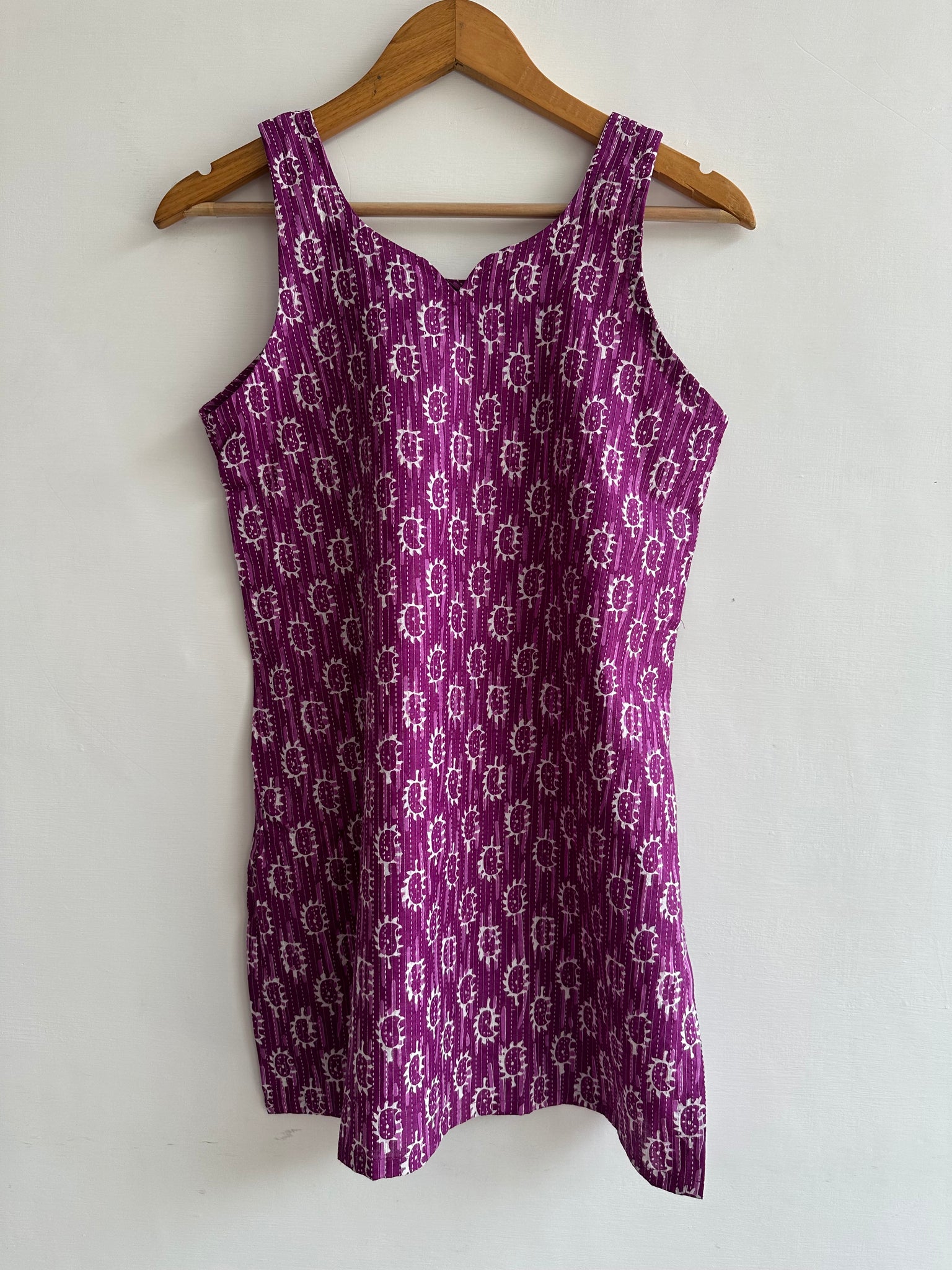 Sleeveless kurti (kantha fabric)