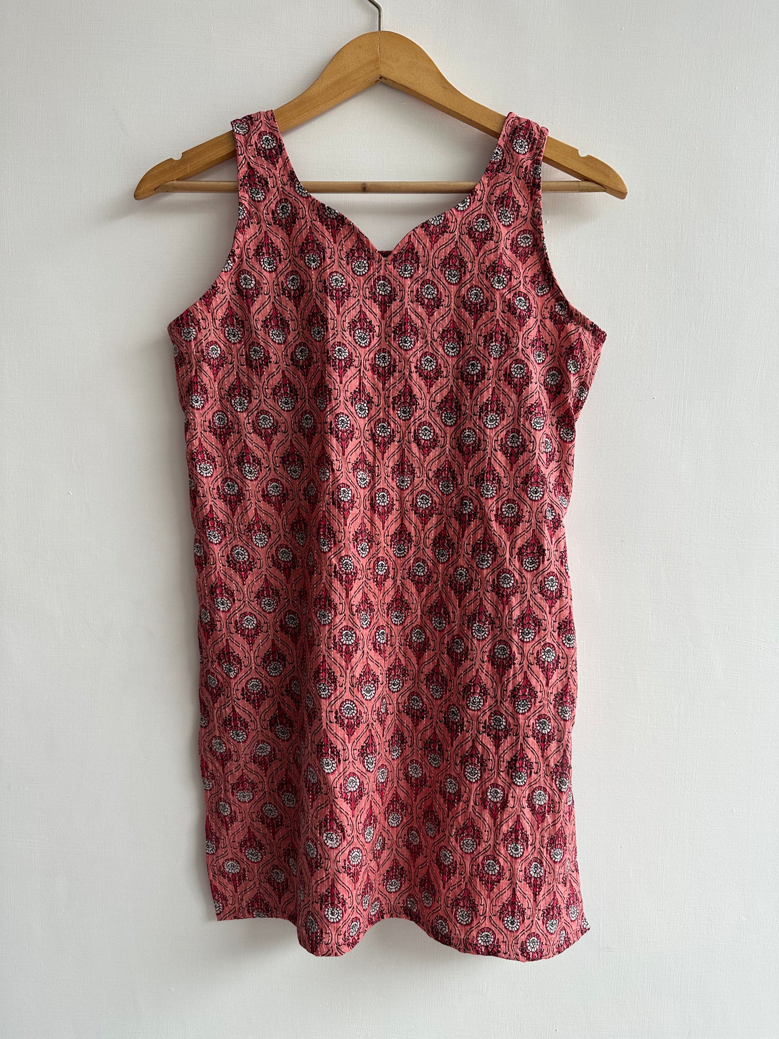 Sleeveless kurti (kantha fabric)