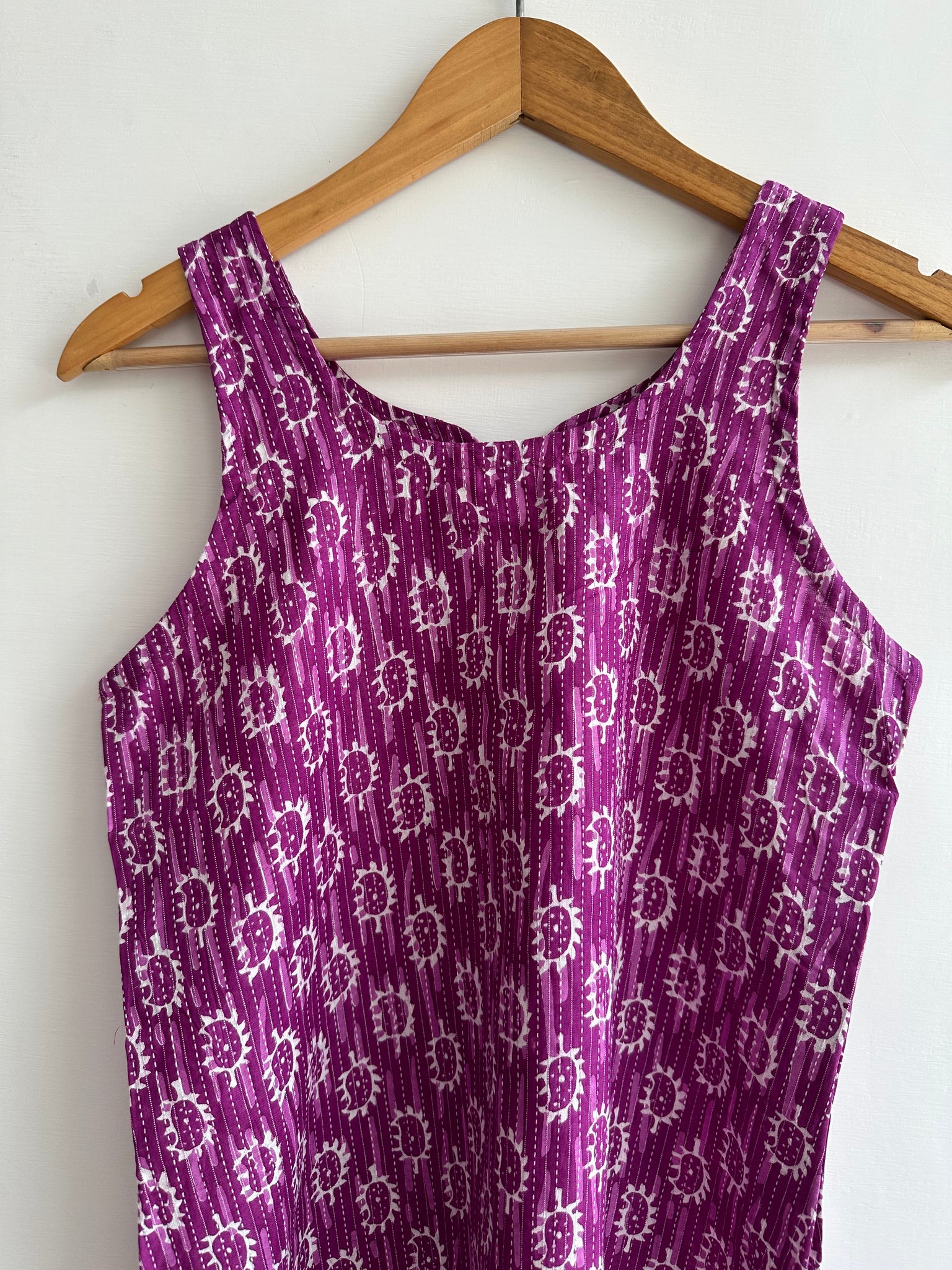 Sleeveless kurti (kantha fabric)