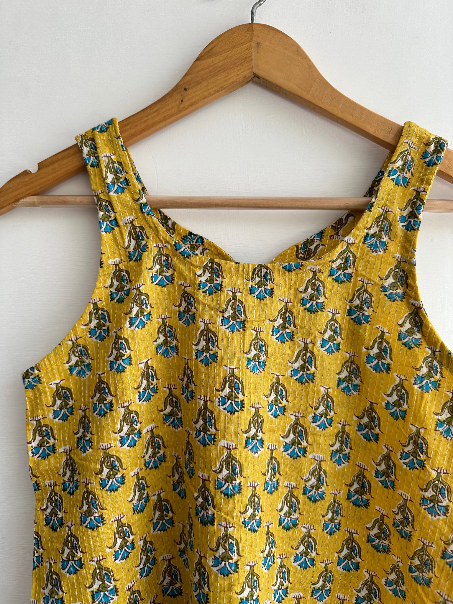 Sleeveless kurti (kantha fabric)